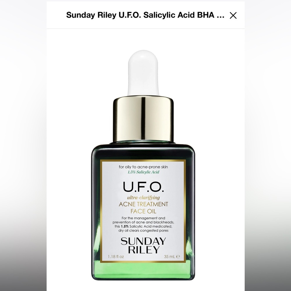 SUNDAY RILEY UFO ultra clarifying acne treatment face oil 1.18 fl oz